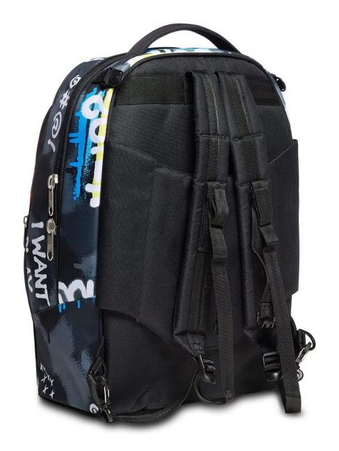 ROCK ON BOY JACK Zaino Trolley sganciabile con ruote triple  Nero - Zaini da lavoro porta PC