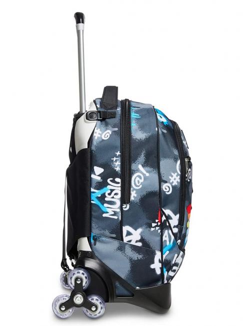 ROCK ON BOY JACK Zaino Trolley sganciabile con ruote triple  Nero - Zaini da lavoro porta PC