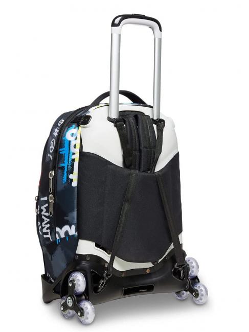ROCK ON BOY JACK Zaino Trolley sganciabile con ruote triple  Nero - Zaini da lavoro porta PC