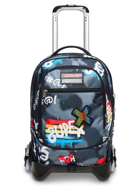 ROCK ON BOY JACK Zaino Trolley sganciabile con ruote triple  Nero - Zaini da lavoro porta PC