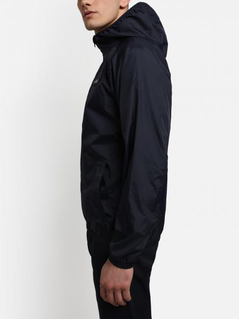 A-MORGEX Giacca kway logo cappuccio blu marine - Giacche Uomo