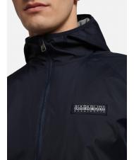 NAPAPIJRI A-MORGEX Giacca kway logo cappuccio blu marine - Giacche Uomo - 5