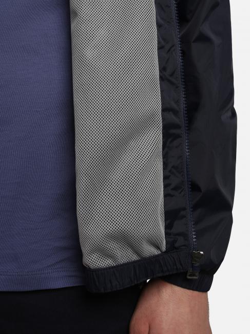 A-MORGEX Giacca kway logo cappuccio blu marine - Giacche Uomo