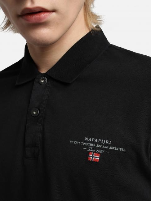 ELBAS JERSEY Polo cotone micrologo black 041 - Polo Uomo