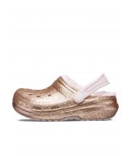 CROCS CLASSIC LINED GLITTER KIDS Sabot imbottito gold/barely pink - Scarpe Bambino - 3