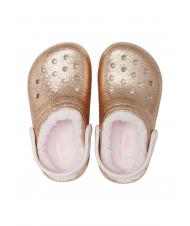 CROCS CLASSIC LINED GLITTER KIDS Sabot imbottito gold/barely pink - Scarpe Bambino - 4