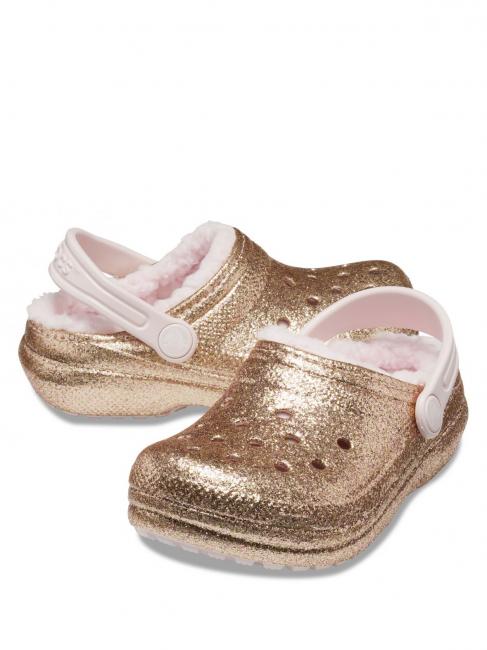 CLASSIC LINED GLITTER KIDS Sabot imbottito gold/barely pink - Scarpe Bambino
