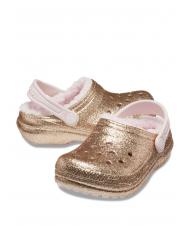 CROCS CLASSIC LINED GLITTER KIDS Sabot imbottito gold/barely pink - Scarpe Bambino - 6