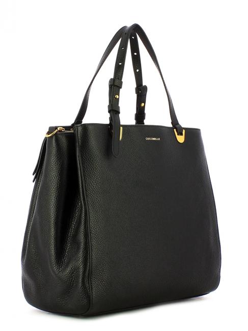 LEA Borsa a spalla in pelle martellata Nero - Borse Donna