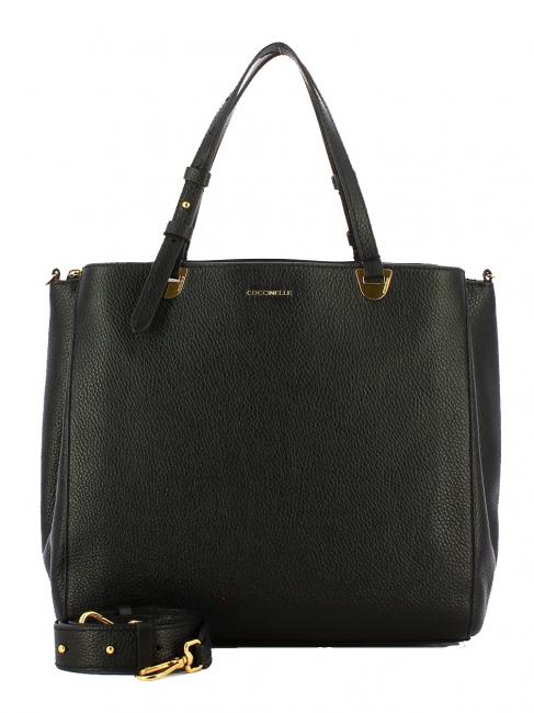 LEA Borsa a spalla in pelle martellata Nero - Borse Donna