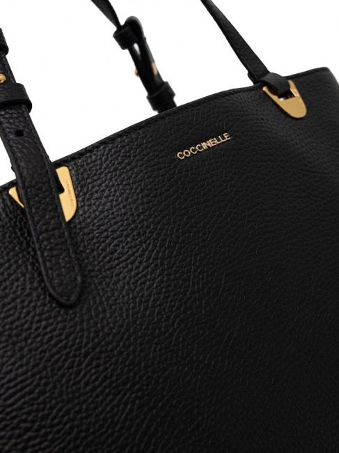LEA Borsa a spalla in pelle martellata Nero - Borse Donna