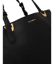 COCCINELLE LEA Borsa a spalla in pelle martellata Nero - Borse Donna - 5
