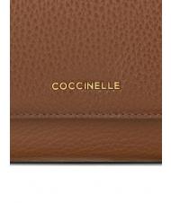 COCCINELLE METALLIC SOFT Portafoglio bifold pelle martellata BRULE - Portafogli Donna - 3
