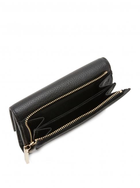 METALLIC SOFT Portafoglio bifold pelle martellata Nero - Portafogli Donna