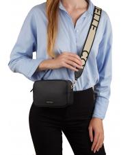 COCCINELLE TEBE Borsa a tracolla in pelle martellata Nero - Borse Donna - 5