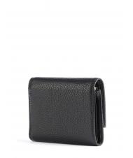 COCCINELLE METALLIC SOFT Small wallet in textured leather Nero - Portafogli Donna - 3