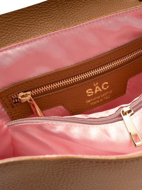 BORSA IN PELLE NAPPATA Con tracolla removibile natural - Borse Donna