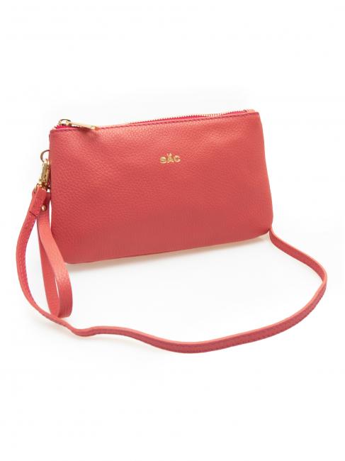 POCHETTE IN PELLE DOLLARO Con polsierina e tracolla removibile bubblegum - Borse Donna