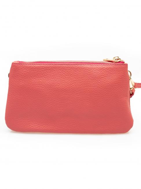 POCHETTE IN PELLE DOLLARO Con polsierina e tracolla removibile bubblegum - Borse Donna