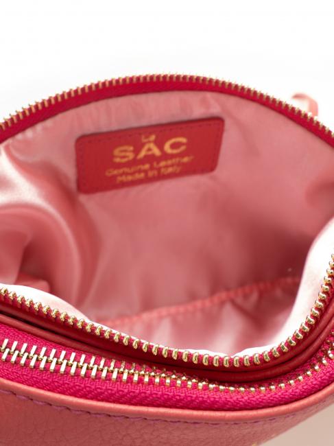 POCHETTE IN PELLE DOLLARO Con polsierina e tracolla removibile bubblegum - Borse Donna