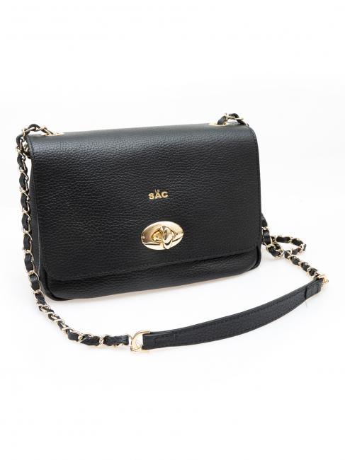 BORSA A TRACOLLA In pelle dollaro black - Borse Donna