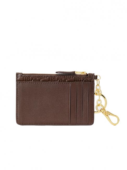 LOGO EMBOSSED Portacarte in pelle con portachiavi chestnut brown2 - Portafogli Donna