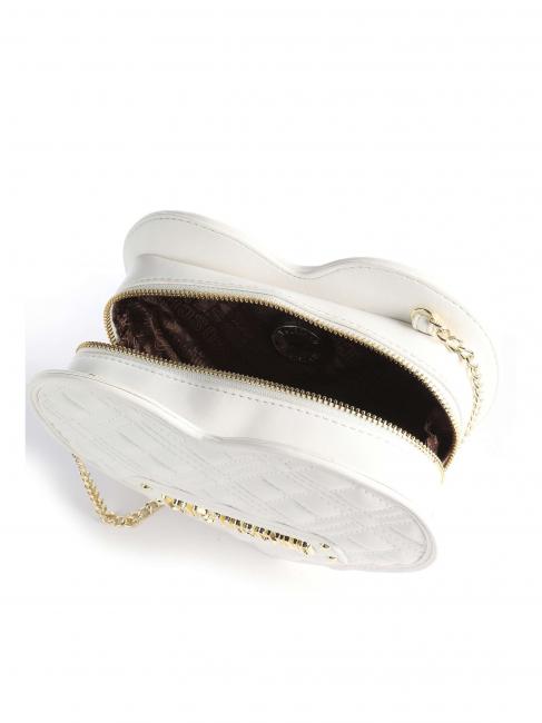 Borsa a cuore con tracolla catena  bianco - Borse Donna