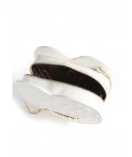 LOVE MOSCHINO Borsa a cuore con tracolla catena  bianco - Borse Donna - 4