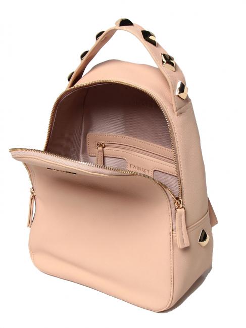 SQUARED STUDS Zaino con borchie e zip cuban sand - Borse Donna