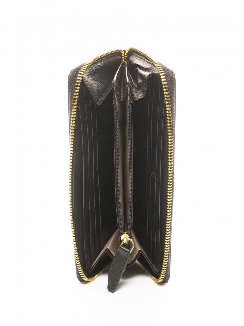 HERITAGE Portafoglio zip around in pelle nero - Portafogli Donna