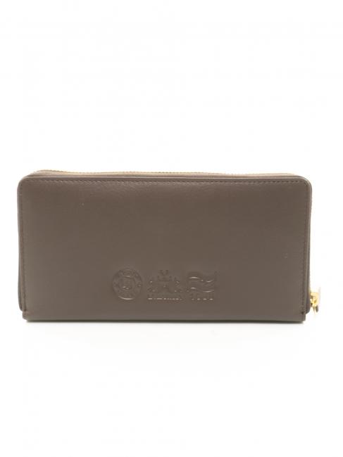 HERITAGE Portafoglio zip around in pelle taupe - Portafogli Donna