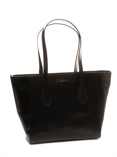 GIOVANNA Borsa shopping media in pelle Nero Oro - Borse Donna