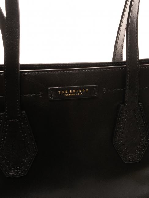 GIOVANNA Borsa shopping media in pelle Nero Oro - Borse Donna