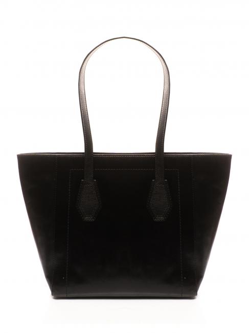 GIOVANNA Borsa shopping media in pelle Nero Oro - Borse Donna