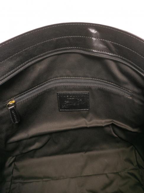 GIOVANNA Borsa shopping media in pelle Nero Oro - Borse Donna