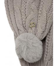 TWINSET Sciarpa con Pompon  grigio melange chiaro - Sciarpe - 2