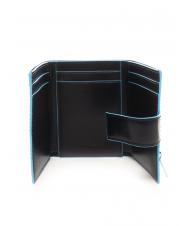 PIQUADRO BLUE SQUARE Portafoglio trifold pelle e monete blu - Portafogli Uomo - 2