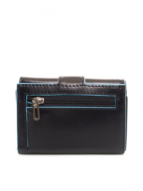 BLUE SQUARE Portafoglio trifold pelle e monete blu - Portafogli Uomo