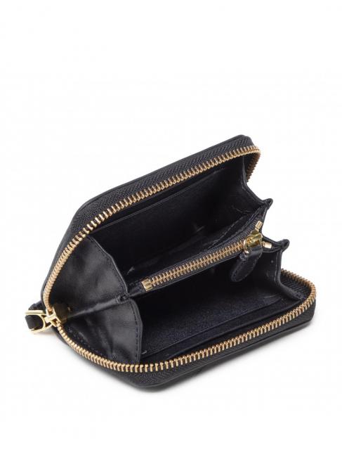 RL LOGO Portafoglio zip piccolo in pelle nero3 - Portafogli Donna