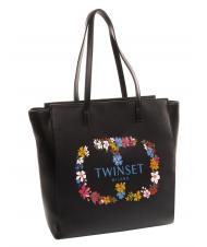 TWINSET LOGO OVAL T FLOREALE Shopping bag - Borse Donna