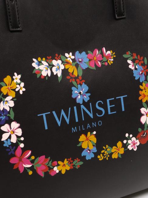 LOGO OVAL T FLOREALE Shopping bag nero/oval t flower - Borse Donna