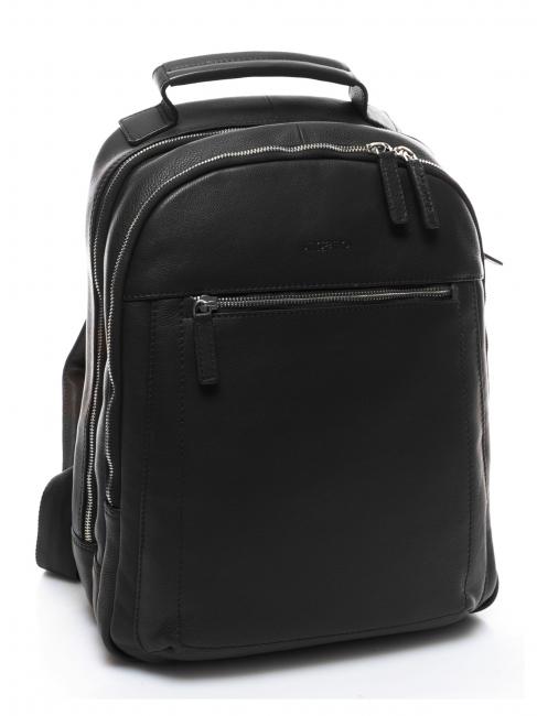 TECH Zaino in pelle porta PC 13" nero - Zaini da lavoro porta PC
