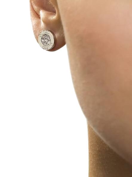 BUTTON LOGO AND CRYSTAL STUDS Orecchini SILVER - Orecchini