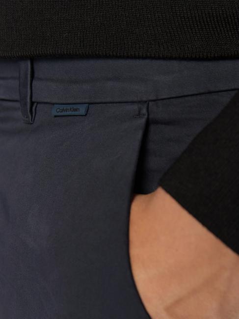 Sateen chino  Pantaloni in cotone, slim fit Calvin Navy - Pantaloni Uomo