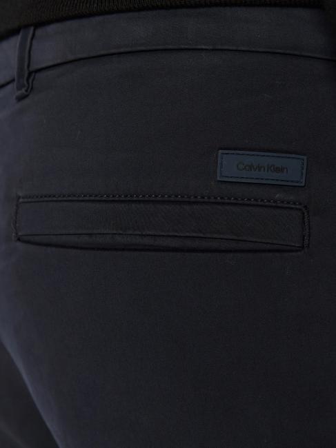 Sateen chino  Pantaloni in cotone, slim fit Calvin Navy - Pantaloni Uomo