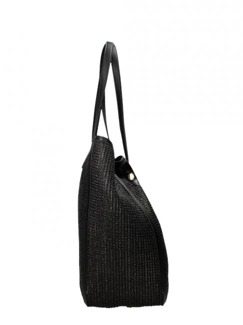 GIOVANNA Straw Shopping Bag black - Borse Donna