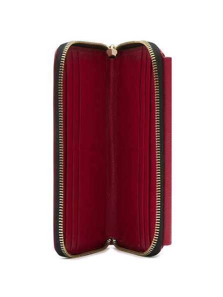 HERITAGE  Portafoglio grande con tasca nero lacca - Portafogli Donna