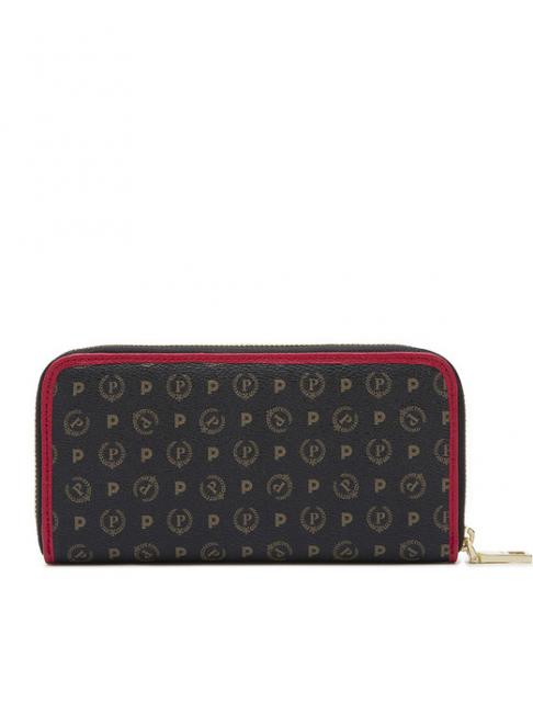 HERITAGE  Portafoglio grande con tasca nero lacca - Portafogli Donna