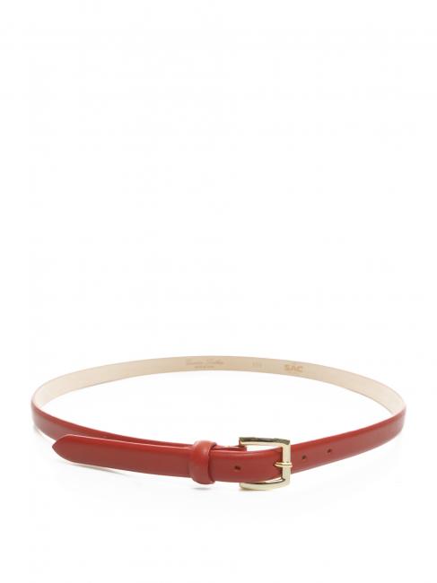 Cintura sottile in pelle palmellata  tomato - Cinture