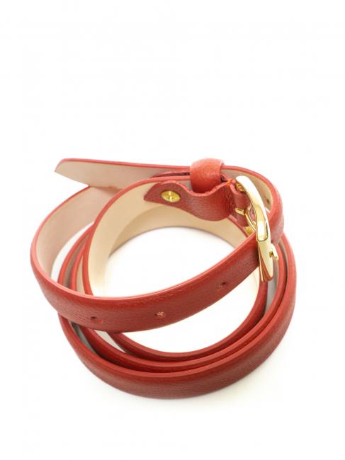 Cintura sottile in pelle palmellata  tomato - Cinture
